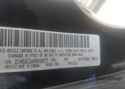 2017 Dodge Grand Caravan Sxt from USA, damaged, VIN 2C4RDGCG0HR692677